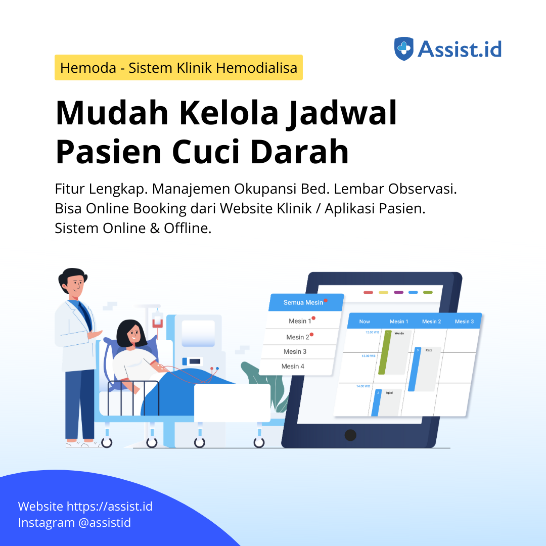 sistem unit hemodialisa hemodialisis assist id hemoda rumah sakit pasien cuci darah ginjal klinik